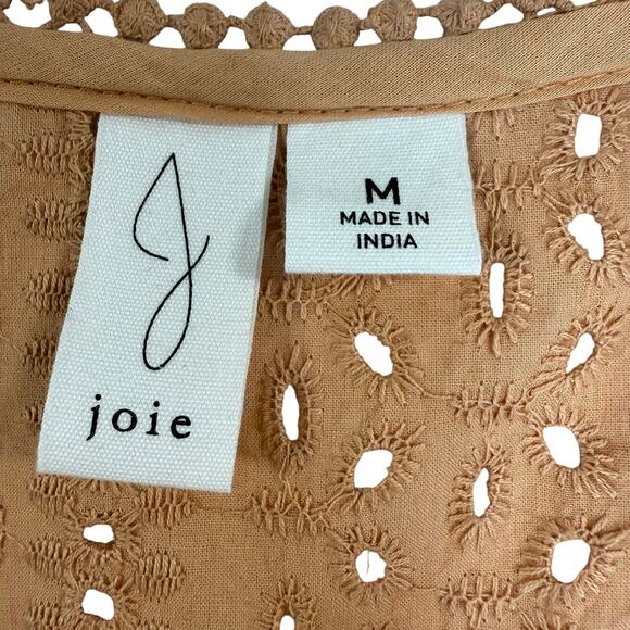 Joie Peach Lace Tank Top Women’s Medium 100% Cotton Boho Chic Sleeveless - Picture 5 of 7